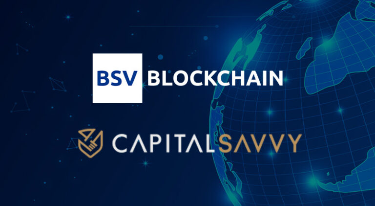 CapitalSavvy and BSV Blockchain logo on innovation concept background