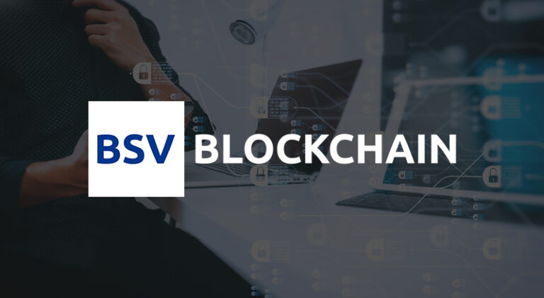 decentralized blockchain with BSV blockchain logo