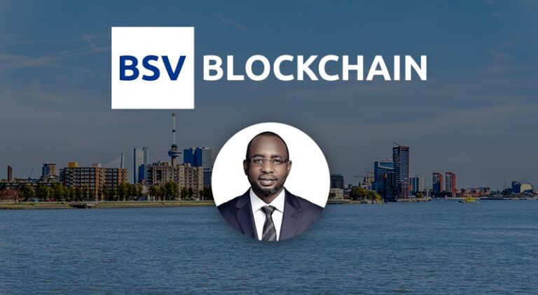 Kashifu Inuwa Abdullahi on BSV Blockchain with Nigerian skyline