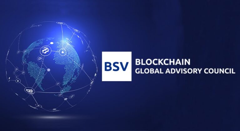 BSV Blockchain Global Advisory Council  logo on a blockchain globe background